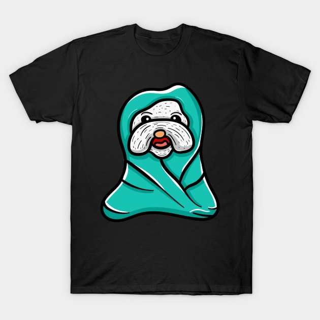 Cute dog with blanket T-Shirt by happymonday